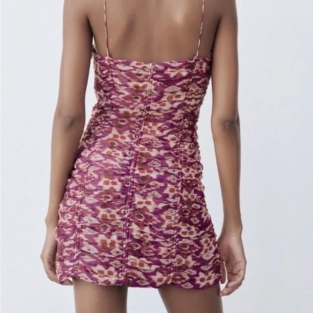 Zara Multicolor Purple Chiffon Ruched Cutout
Strappy Mini Dress - Picture 2 of 10